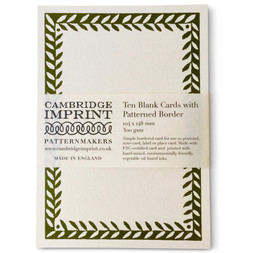 Ten Postcards with Patterned Border in Olive Green