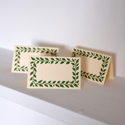 Packet of Twelve Pea Green Place Cards