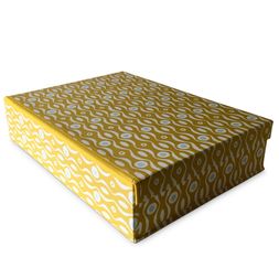 A4 Box File Persephone Mustard and Turquoise