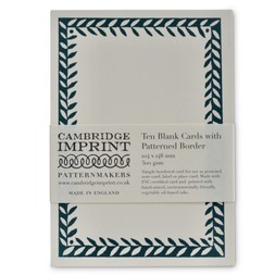 Ten Postcards with Patterned Border in Petrol