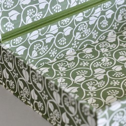 A4 Box File Small Ivy Stripe Sage Green