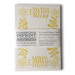 10 Small Cards with Patterned Border in Yellow