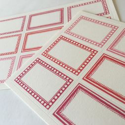 18 Small Self-Adhesive Labels Red