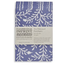Packet of Ten Patterned Envelopes in Sprig Harebell