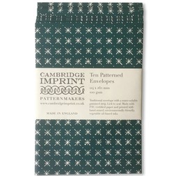 Packet of Ten Patterned Envelopes in Little Stars Petrol Blue