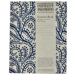 Lined Exercise Book Seaweed Paisley Prussian Blue