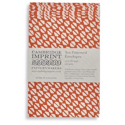 Packet of Ten Patterned Envelopes in Yo-Yo Tomato