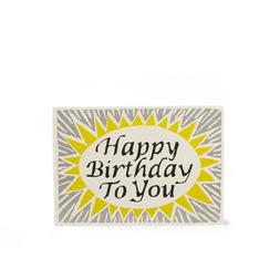 Happy Birthday To You Card in Yellow and Grey