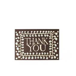 Thank You Card Coffee and Sky Blue