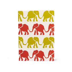 Pack of 10 Cards Elephants Red and Yellow