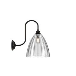 Ribbed Ledbury swan neck bathroom wall light