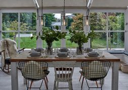 Sellack lanterns over a kitchen table