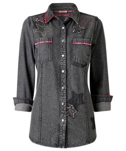 WA559A 2 Roxy Denim Shirt With Embroidered Star Detailing £55