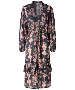 WA573A Henrietta Printed Longline Kimono With Embellishment Detail £60