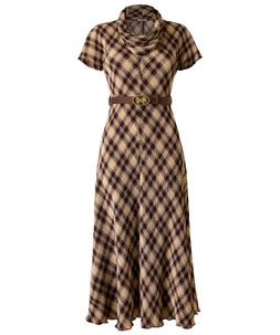 WF755A Daphne Check Dippy Hem Maxi Dress £60