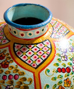 Hand Painted Floral Iron Vase £65