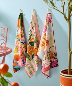 Riviera Reverie Pack Of 3 Tea Towels £18