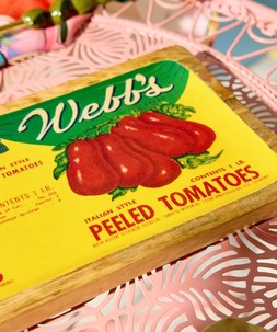 Retro Tomato Mango Wood Serving Tray £25