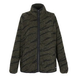 Regatta Women's Frankie Borg Full Zip Fleece | Khaki Black Abstract Print RRP £60