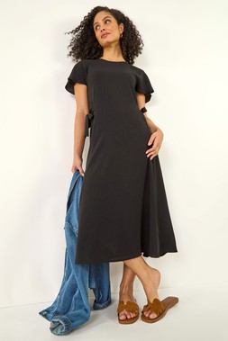 Roman Side Tie Detail Midi Dress