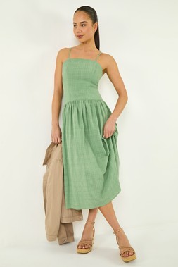 Roman Petite Sage Strappy Drop Waist Dress