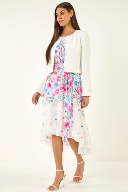 Roman Ivory Smart Bow Detail Jacket