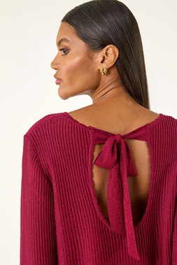 Roman Red Tie Back Knit Jumper