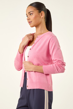 Petite Light Pink Buttoned Cardigan