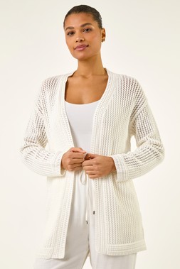 Roman Ivory Stitch Knit Cardigan