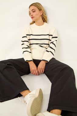 Dusk Ivory Stripe Knit Jumper