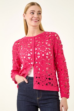 Roman Crochet Knit Cardigan