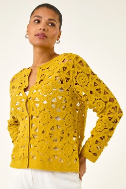 Roman Crochet Knit Cardigan