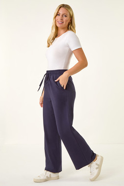 Roman Petite Navy Drawstring Ponte Trouser