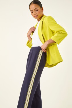 Roman Petite Navy Side Stripe Stretch Trouser
