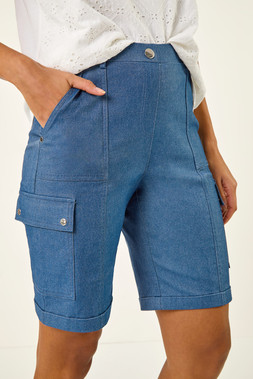 Roman Denim Cargo Seam Short