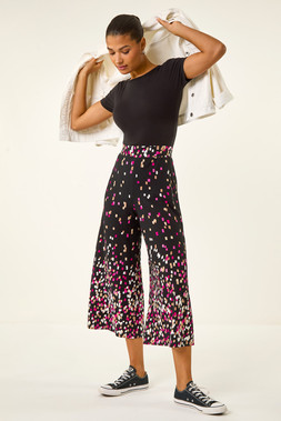 Roman Border Print Culotte Trouser