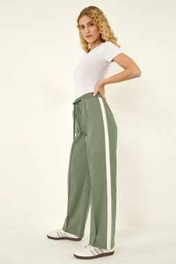 Roman Khaki Tie Waist Bengaline Side Stripe Trouser