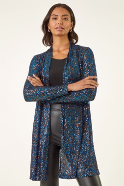 Royal Blue Sequin Longline Kimono