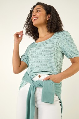Roman Textured Jersey Stretch Top