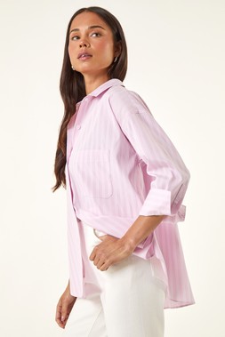 Roman Petite Stripe Buttoned Pocket Front Shirt