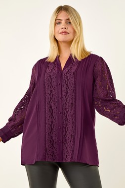 Curve Lace Sleeve Blouse