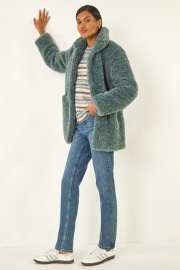 Roman Curly Soft Borg Coat