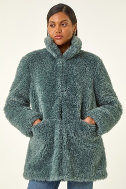 Roman Curly Soft Borg Coat