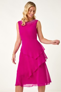 Roman Petite Overlay Midi Dress