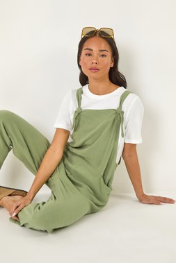 Roman Petite Sage Petite Strap Woven Jumpsuit
