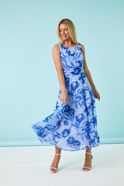 Roman Petite Floral Print Midi Dress