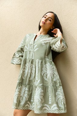 Roman Petite Tropical Tiered Dress
