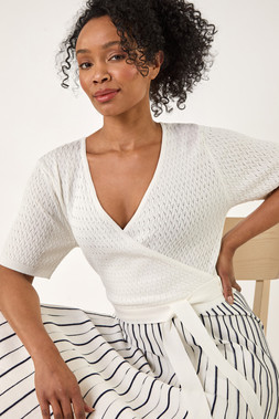 Roman Petite Wrap Knitted Dress