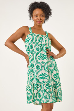 Roman Petite Frill Hem Strappy Dress