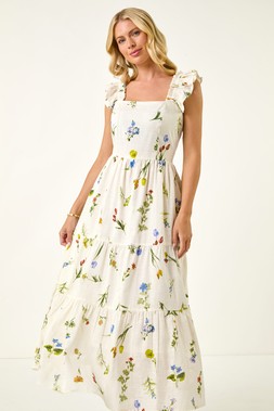 Roman Petite Floral Tiered Maxi Dress